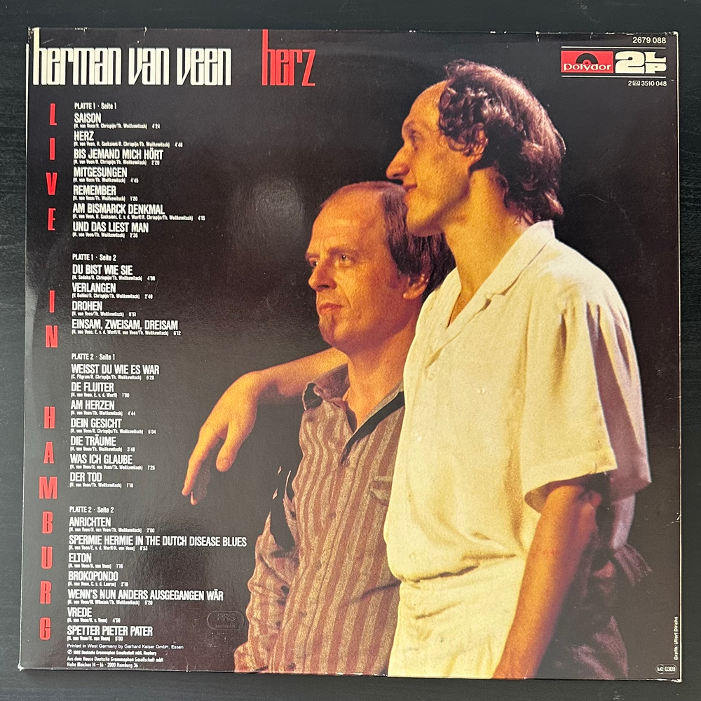 Herman van Veen - Herz - Live in Hamburg 2LP (Германия 1982г.)