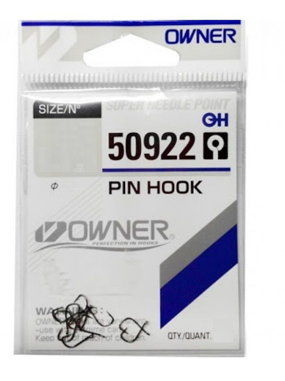 Крючок рыболовный OWNER 50922 Pin Hook (черный хром) №10 ( упк. по 10шт.)