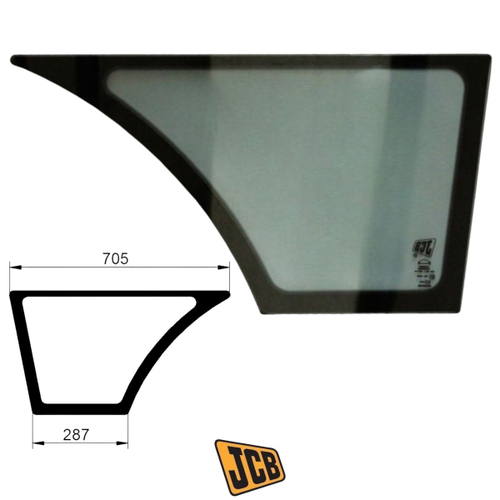 Стекло двери нижнее правое JCB 827/80159