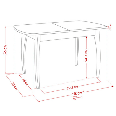Стол раздвижной Leset Шервуд 1Р