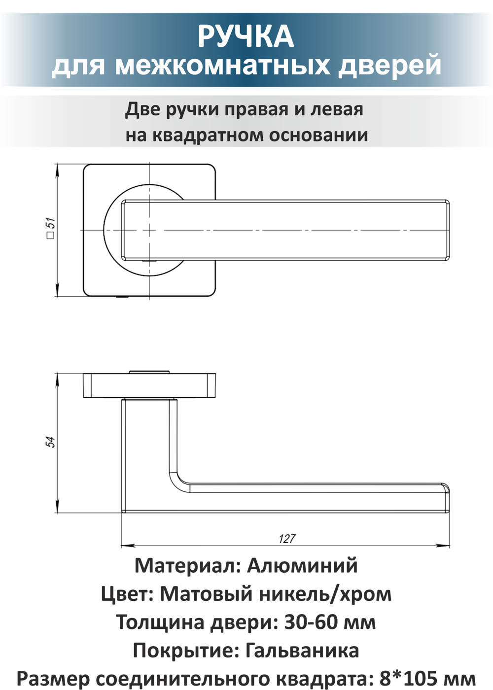 Ручка для дверей с магнитной защелкой и фиксатором OPTIMA