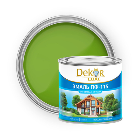 DEKOR LUXE  Эмаль ПФ-115 Хаки 1,8 кг (Кубанские краски)