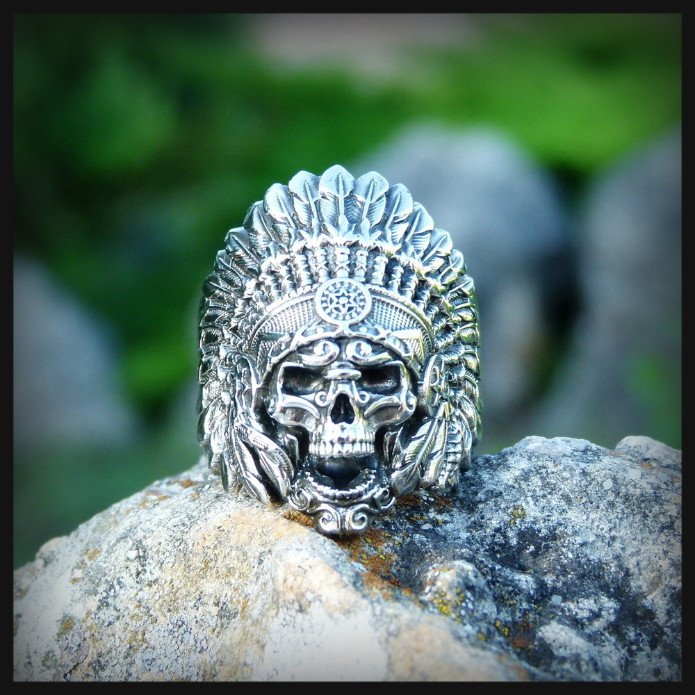 Кольцо мужское "Вождь" авторская работа , мельхиор