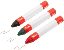 Карандаши строительные восковые набор 3 шт. (черный, зеленый, красный ) 95 мм