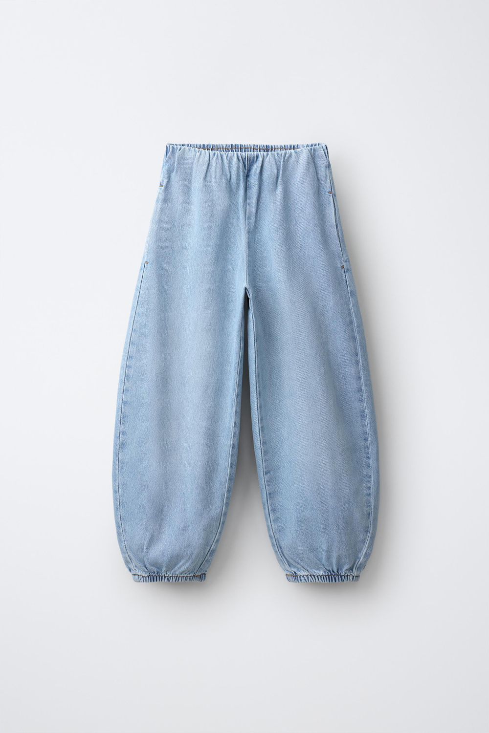 ZARA ДЖИНСЫ BALLOON С ЗАЩИПАМИ, СИНИЙ