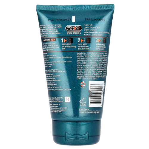 Himalaya, Power Glow, мужское средство для умывания со вкусом солодки, 100 мл (3,4 жидк. унции)