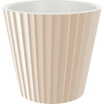 Горшок для цветов пластиковый 15,8л d-32см «Sand» c дренажной вставкой, на колесиках молочный шоколад