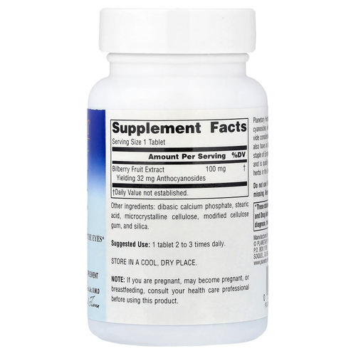 Planetary Herbals, Bilberry Vision™, 100 мг, 60 таблеток