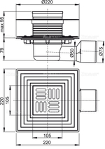 Душевой трап Alcadrain с решеткой хром (APV3344)