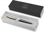 Шариковая ручка Parker Jotter K160, цвет: Black/GT, стержень: F, цвет чернил: blue, в подарочной упаковке.