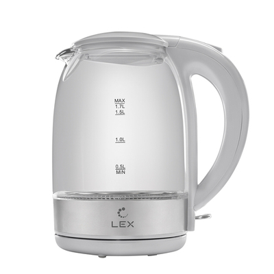 Lex LXK 3005-2,чайник стеклянный (белый)