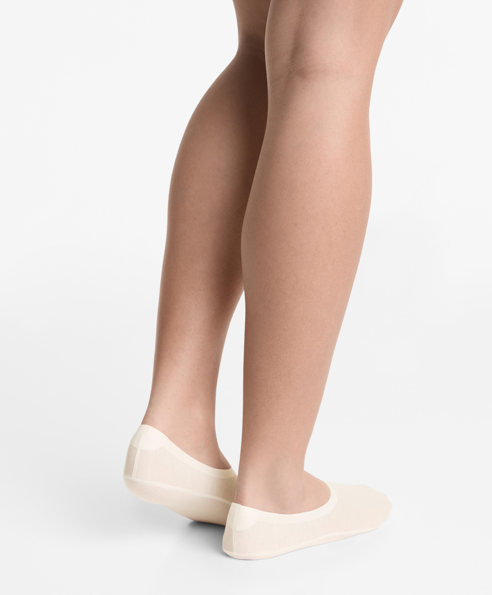 OYSHO Набор из двух пар невидимых носков из хлопковой смеси, экрю