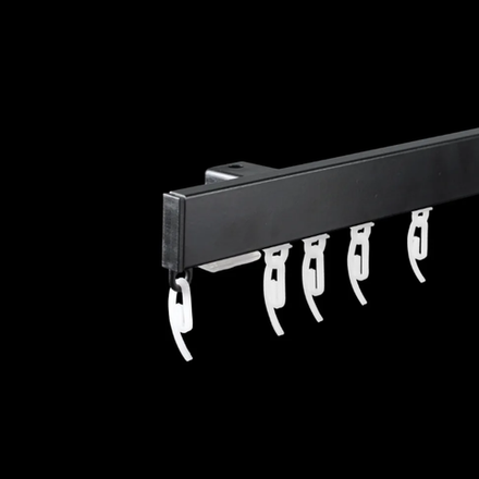 Профильный алюминиевый карниз 1-рядный "Универсал", черный. Цена за 1 п.м.