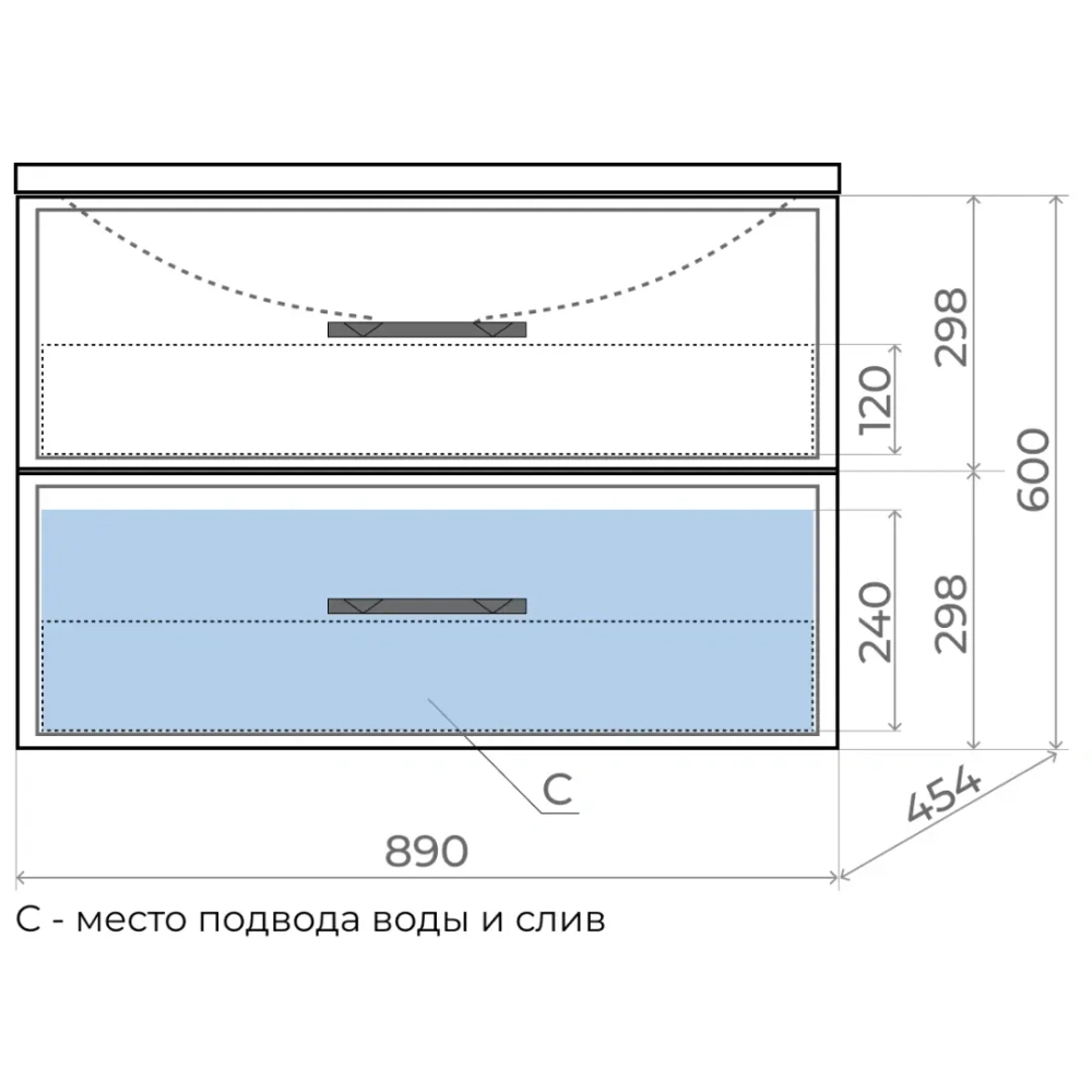 Тумба с раковиной для ванной Uperwood Foster 90 см, подвесная, белая