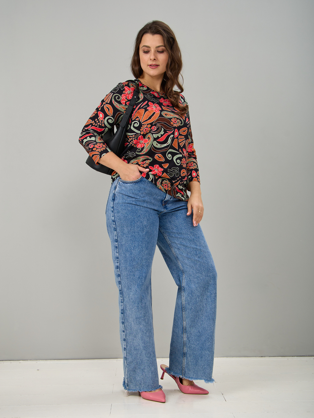 Лонгслив ЛНв-306/черный-этника