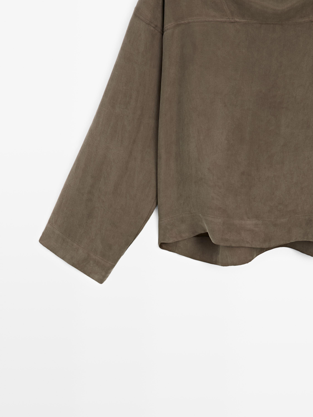 Massimo Dutti Рубашка из струящейся ткани с драпировкой, коричневый