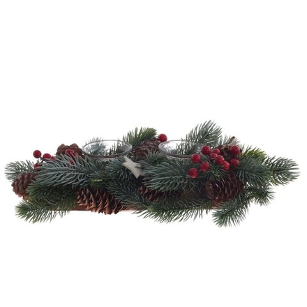 GAEM Подсвечник "Новогодняя композиция", L37 W17 H7 см