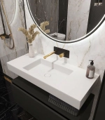 Тумба с раковиной Armadi Art Flat 120 2 ящика, антрацит матовый