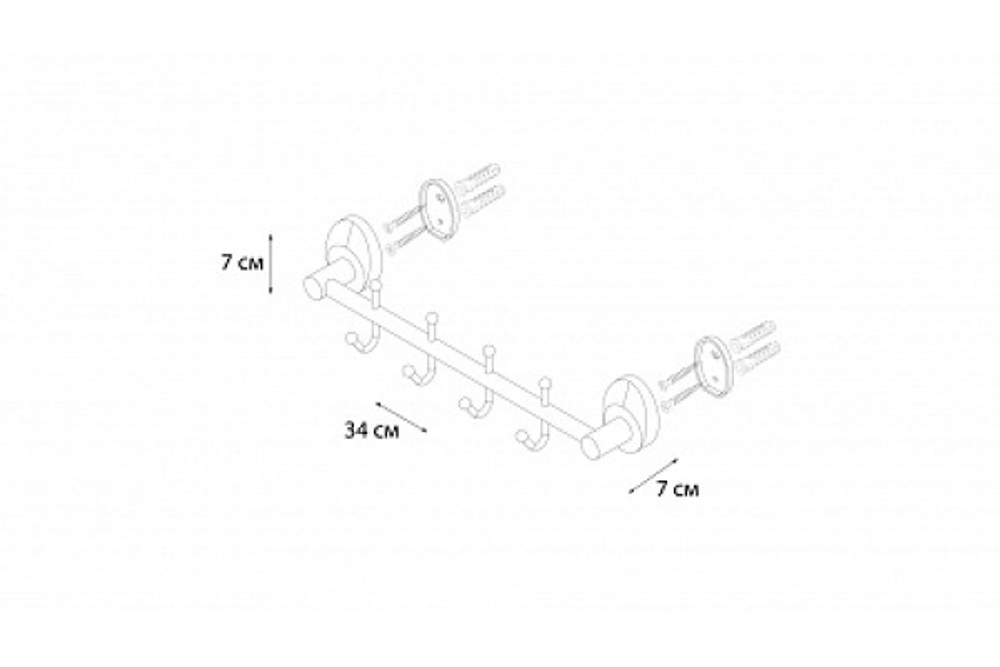 "EUROPA" Планка 4 крючка FX-21805-4 (к/к 10)