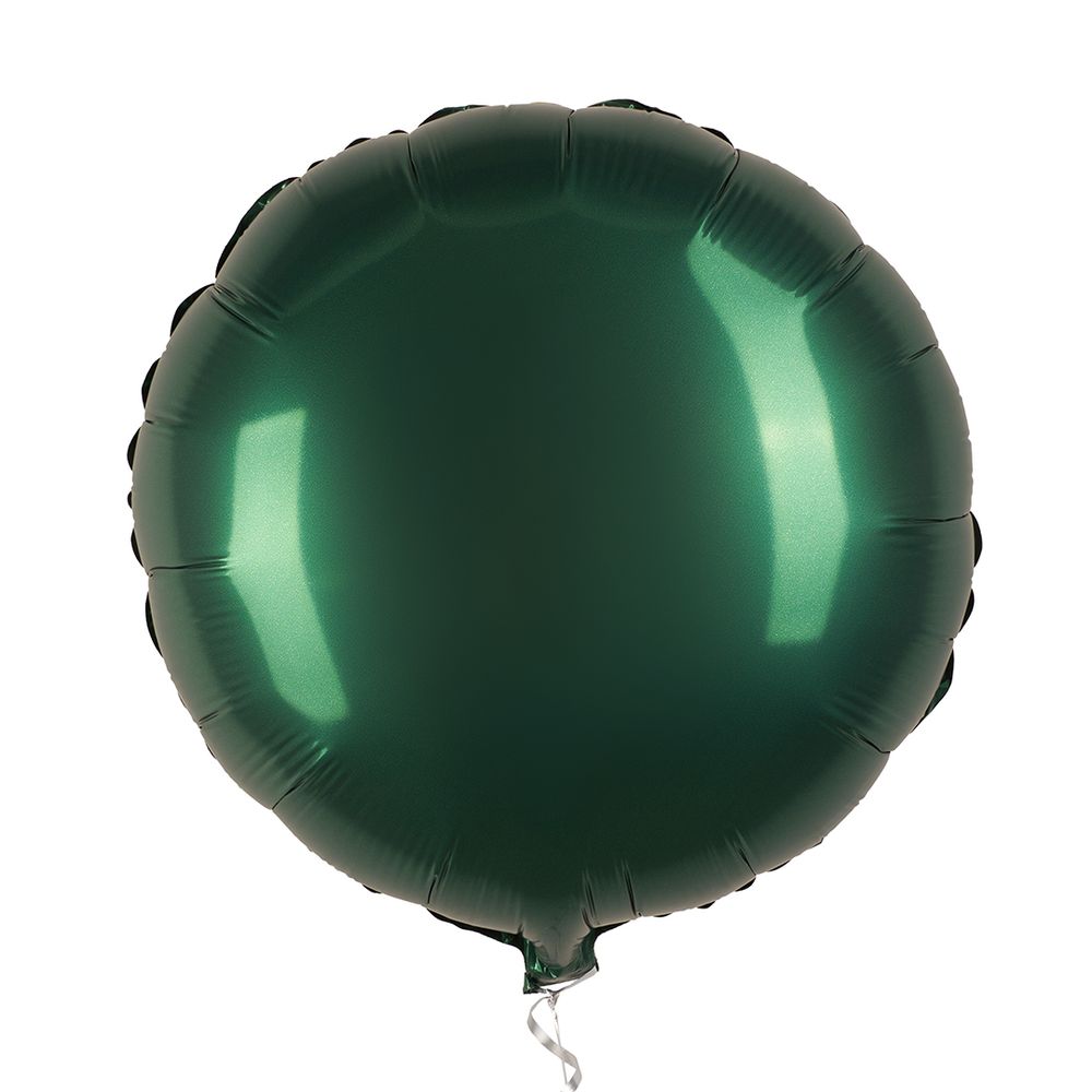 Шар (18''/46 см) Круг, Темно-зеленый, Сатин, 1 шт.
