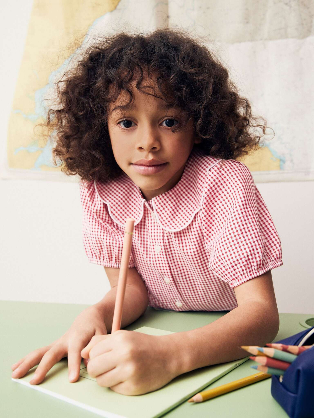 Платье школьное с воротником для девочки Next Q77-070, Красный, Белый