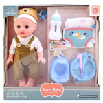 Пупс функциональный с аксессуарами 36см, коробка 168-9A