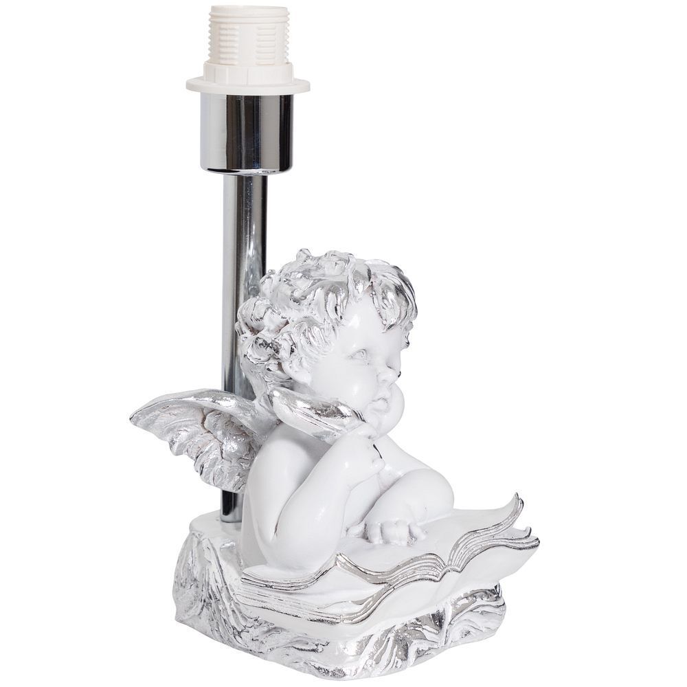 Настольная лампа Ангел Поэт Сильвер с абажуром Мадлен Пудровый