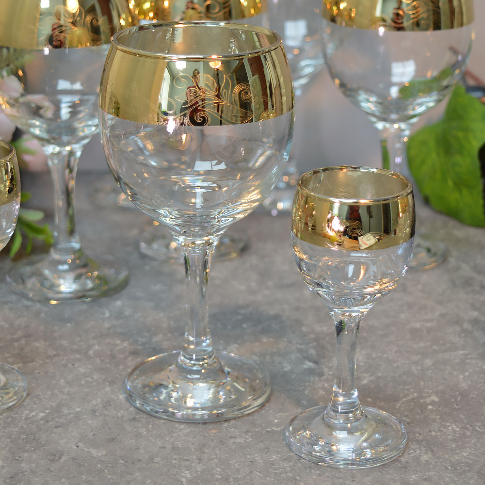 Набор 12 предметов (6 бокалов, 6 рюмок) "Антуриум"