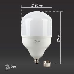 Лампа светодиодная ЭРА STD LED POWER T140-65W-6500-E27/E40 Е27 / Е40 65 Вт колокол холодный дневнoй свет