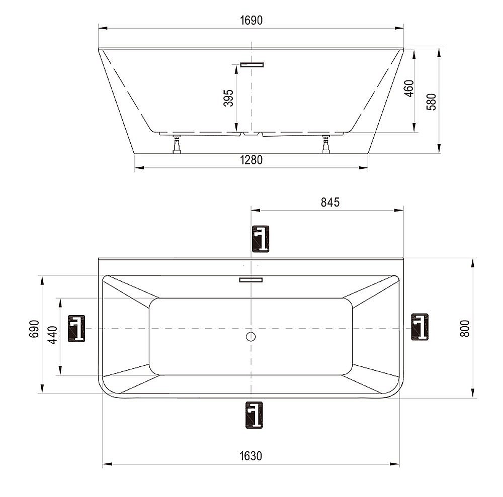 Ванна акриловая Ravak Freedom D XC00D00020 169x80 белый