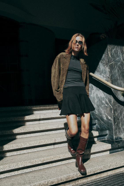 ZARA ЮБКА-ШОРТЫ, ЧЕРНЫЙ