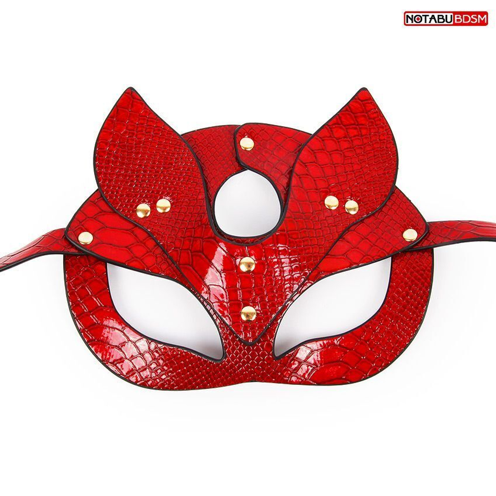 Красная игровая маска с ушками (Цвет: красный)