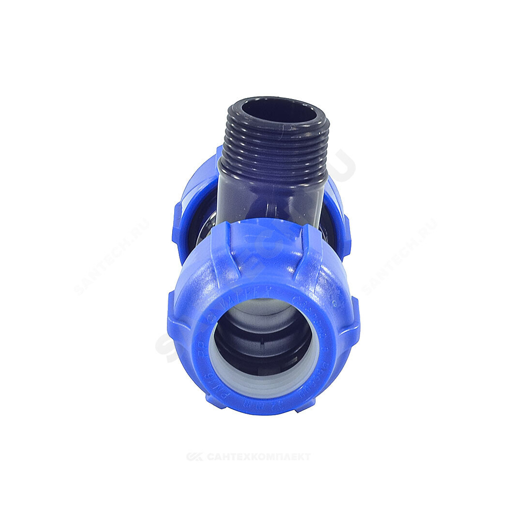 Тройник компрессионный ПЭ Дн 20х1/2"х20 НР Ру16 VALFEX 1210022001220