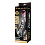 Прозрачный фаллоудлинитель с 3 вставками - 28 см. (Цвет: прозрачный)