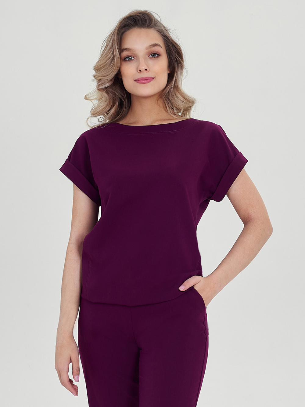 Блуза медицинская Бл-1019 сливовая