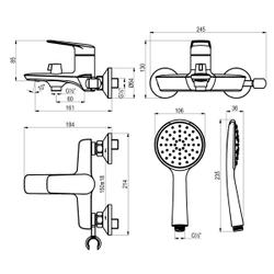 Смеситель Lemark Verba LM11414C для ванны