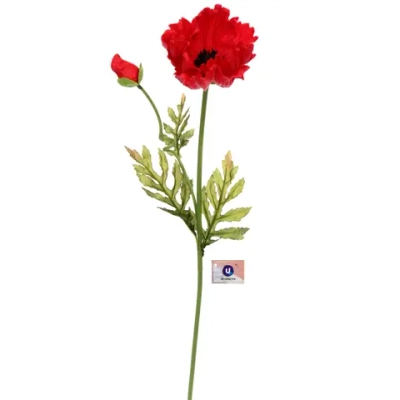 Цветок искусственный «Natur» 60см Мак красный