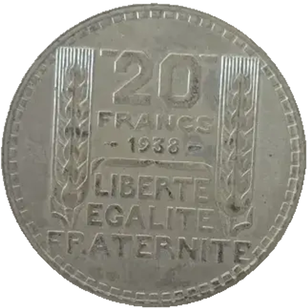 France, 20 Francs 1938 – "Turin" Series, AU