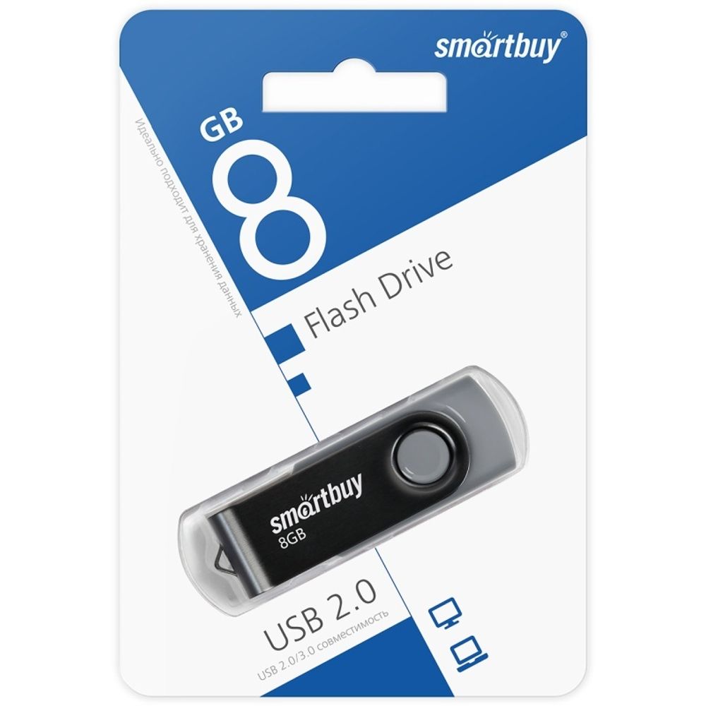 USB карта памяти 8ГБ Smart Buy Twist (черный)