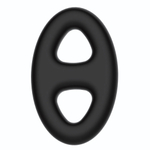 Чёрное эрекционное кольцо с петлёй для мошонки (Цвет: черный)