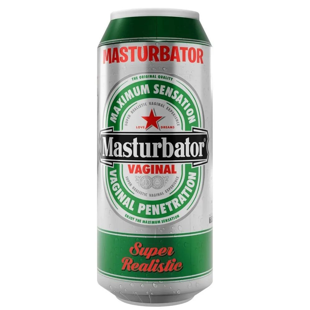 Мастурбатор в виде пивной банки CNEX Alive Heineken, термопластичный эластомер, 16см