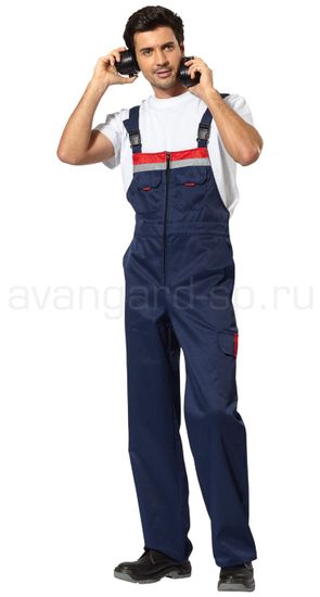 Костюм "Авангард" полукомбинезон (т.синий/красный)