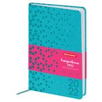 Ежедневник датированный 2022 А5 138x213 мм BRAUBERG "Glance", под кожу, бирюзовый, 112814