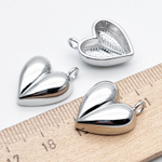 Подвеска Сердце, цвет серебро (родий), размер 20*16 мм, цена за 1 шт