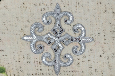Термоаппликация орнамент люрекс пайетки, р. 16х16 см