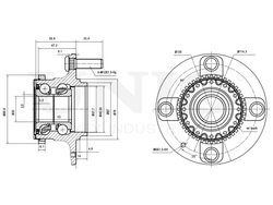 Ступица задняя (с ABS) UNIO HUB-20088
