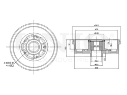 Барабан тормозной задний UNIO BRD-10071