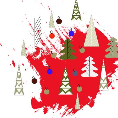 новогодний узор с абстрактными елками