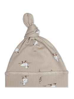 Шапочка Узелок Утята Рубчик Светлый кофе RinaAmari