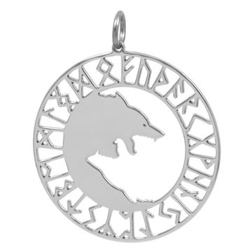 Кулон Рунный круг Волки Одина 40мм (170)